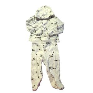Gerber White Baby Outfit with Playful Patterns